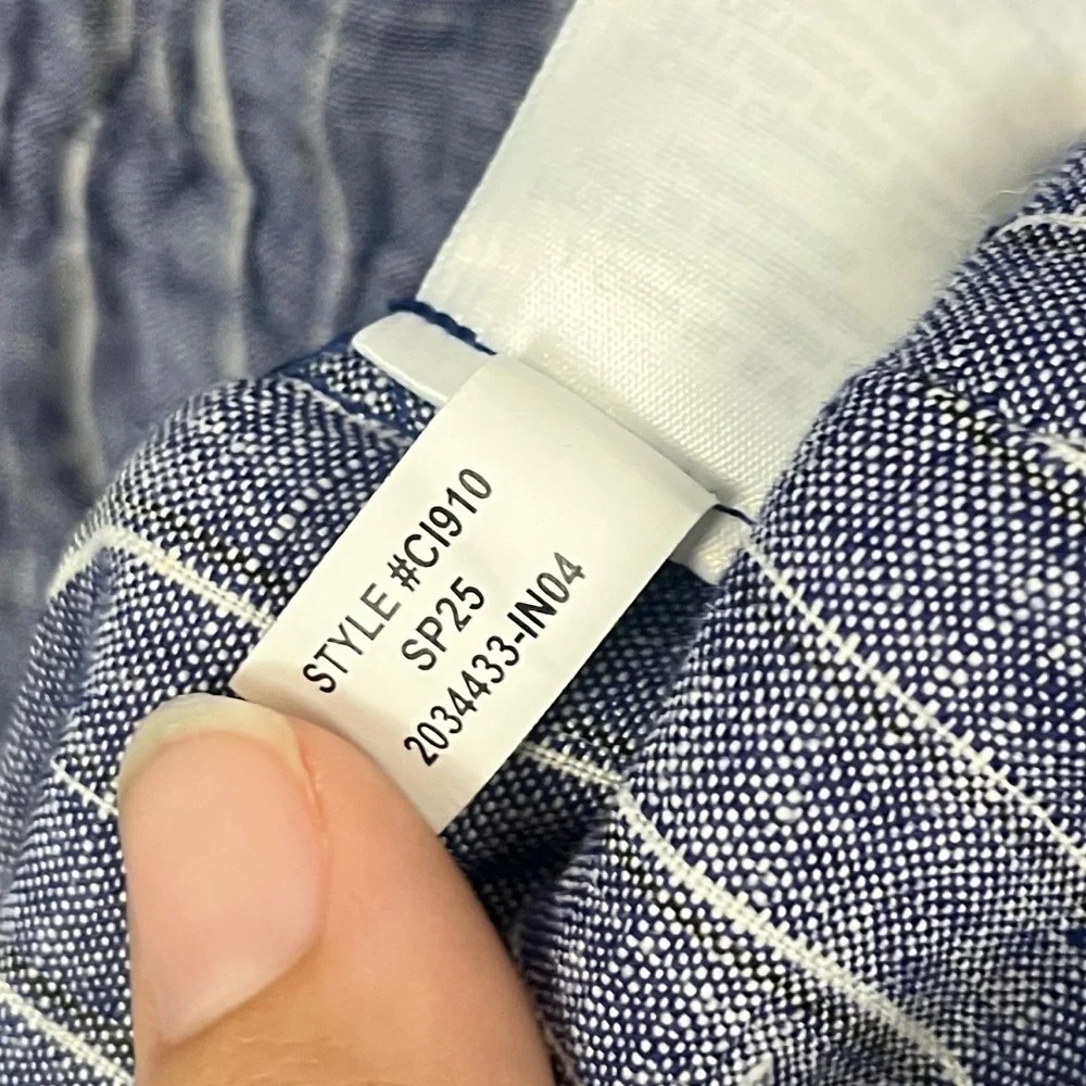 J. crew Hyacinth dress in striped linen blue white midi size large - Picture 7 of 8